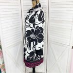 T Tahari  Tokyo Rose Calypso Floral Trench Coat Black White Pink Small Photo 1