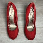 Brash Red Suede Platform Heels Photo 2