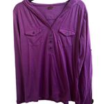 Marmot  Purple/Pink Hooded Long Sleeve Size Medium Gorpcore Outdoorsy Henley Top. Photo 4