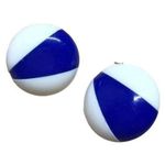 Trifari Vintage earrings plastic button clip on retro 70s 80s blue white block Photo 0