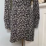 Lulus Fall Into You Black Floral Print Long Sleeve Wrap Dress Medium Photo 4