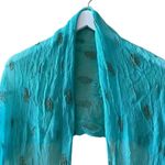 Mint/ Gold Muslim Islamic Boho Festival Scarf Shawl Wrap Oversized One Size Green Photo 1