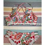 NWOT Paisley Print Crisscross Bikini Set Boho Style Size Small Photo 4