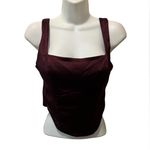 Abercrombie & Fitch Burgundy Stretch Corset Crop Top Sz M Gothic Goth Witch Dark Photo 0