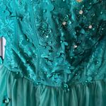 Hebeos Elegant Teal Embellished Gown Photo 4