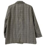 &merci &Merci Blazer Women Medium Tartan Plaid Brown Blue Double Button Preppy Classic Photo 1