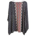 Alfani Woman Plus 3X Printed Cold Shoulder Blouse Black Pink Graphic Geo Print Photo 3