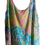 Lilly Pulitzer ‎ Cosmos 100% Silk Tank Top Multi Coral Print Size Small Photo 0