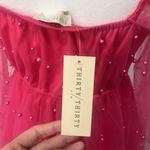 Thirty Thirty Pink Longsleeve Sheer Pearl Dress Size M Photo 7
