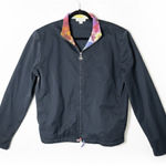 St. John Sport Jacket Zip Drawstring Black w Multi Photo 0