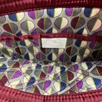 Vera Bradley  Maroon Burgundy Microfiber Purse Tote Bag With Toggle Closure Photo 3