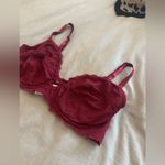 Calvin Klein Lace Bralette CK Floral Lace Bra- Crimson/Burgundy Photo 5