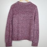 J.Crew Honeycomb Knit Crewneck Wool Blend Sweater XL Heathered Maroon Knit Photo 2