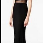 Betsy and Adam Betsy Adam Black Mesh Illusion Mesh Cut Out Maxi Dress Womens 0 Formal Black Tie Photo 1