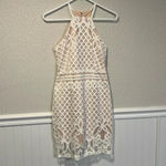 Lulus Lulu’s Steal a Kiss White Lace with Nude lining dress size small Photo 4