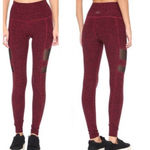 Beyond Yoga Iconic Silhouette Leggings Heather Red High Waist Athleisure Sz S Photo 1