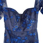 Alice McCALL Mystery Dress Gown Off Shoulder Ruffle Navy Ocean Blue US 4 Photo 5