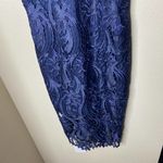 Bardot  Floral Lace Halter Navy Blue Pencil Sheath Dress Cocktail Formal Size 4 Photo 6
