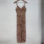 No Boundaries  Brown Ikat Print Jumpsuit Medium Sleeveless Casual Boho Chic Photo 1