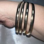 Set of 4 Gold Tone Thick Bangle Bracelets Photo 1