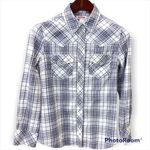 True Religion  Western women’s plaid button down cotton fitted shirt size S Photo 0
