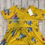 Stevie Hender  Mustard Yellow Floral Caprea Top.  Size Small. NWT Photo 6