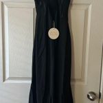 Here Comes the Sun Black Satin Maxi Dress Photo 0