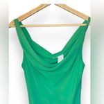 Diane Von Furstenberg  - Green Silk Cowlneck Dress with Tie at Waist - 2 Photo 1