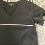 Lea & Viola Black V-Neck Feather Dress sz Small Flapper Sheath Knee Length Vamp Photo 7