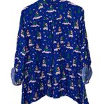 Ruby Rd womens PL holiday casual button up long sleeve Christmas vacation gifts Blue Size undefined Photo 1