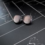 Vintage Clip On Earrings Frosted Black Circle Photo 2