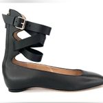 Valentino Garavani BLACK LEATHER BALLERINA BALLET GLADIATOR FLATS SIZE 36 Photo 9