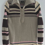 Bogner Virgin Wool Cashmere Sweater Women Medium Cream Tan Ski Ribbed Luxury Y2K Pink Photo 0