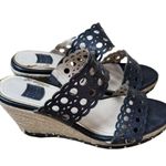 White House | Black Market Black Cutout Leather Sandals Size 8 Photo 4