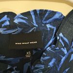 Who What Wear  Blue Leaf Pattern Long Sleeve Dress Photo 4