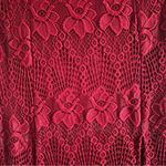Forever 21 Burgundy Red Floral Lace Crochet Front Slit Maxi Skirt Size Small Photo 2