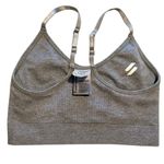Superdry  heathered gray thin strap contour Sports Bra athletic lifting yoga gym Photo 3