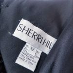 Sherri Hill Floral Fit and Flare Satin Mini Dress Lace Up Back with Pockets Photo 4