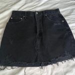 AGOLDE Quinn black denim distressed mini Jean skirt 28 Photo 10