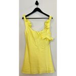 House Of CB  Tink Satin Ruffle Mini Dress in Buttercup Size Large+ (X-Large) Photo 4
