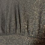 Boden Blouson Blouse Top Sweater Black Gold Sparkle Cropped Ribbed V Photo 6