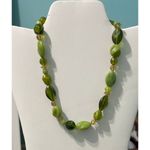 None Beaded Tie String Fashion Statement Necklace Green Photo 1