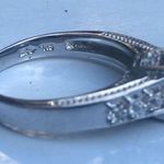 Sterling Silver Solitaire With Accents Cubic Zirconia Engagement Ring, Size 9 Photo 8