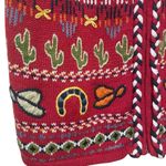 Vintage Vest Womens Medium RedHand Embroidered Cowboy Western Cactus Zip Front Red Photo 7