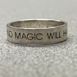 Sterling 925 Believe In Yourself & Magic Will Happen Inspirational Ring Size 7 Silver Photo 2