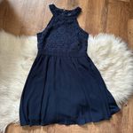 Lulus LULU’S Lover’s Game Navy Blue Lace Skater Dress Photo 3