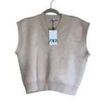 ZARA NWT OVERSIZED SUPER SOFT KNIT VEST BEIGE SMALL Photo 7