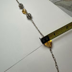 J.Crew Talbots Amber Shade Glass Clear Rhinestone Gold Tone Station Chain Necklace 34in Photo 7