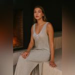 Victoria's Secret Victoria’s Secret Gold Label Green Lace Embroidered Crinkle Light Maxi Gown M Photo 4