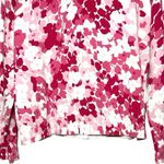 Lands' End Women’s Long Sleeve Floral Print Cardigan Pink/White Size Medium Photo 5